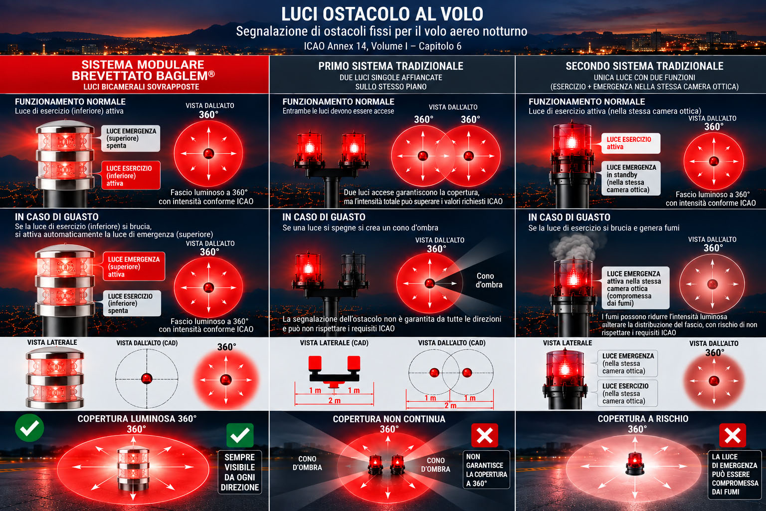 Sistemi SOV Baglem a Salerno: Luci Ostacoli Volo ICAO | Baglem