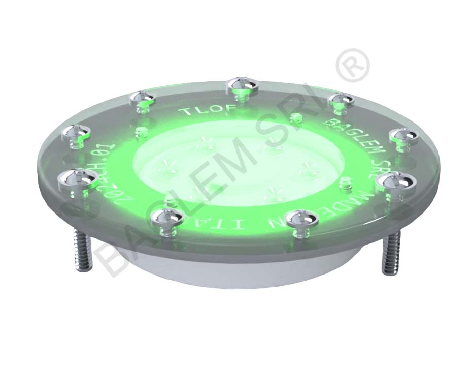 Inset 30 Cd Green TLOF LED Light OPL for Heliports | Baglem